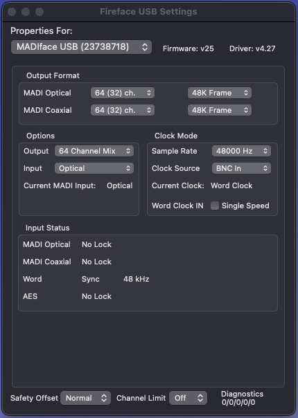 Madiface Settings Screenshot MacOS